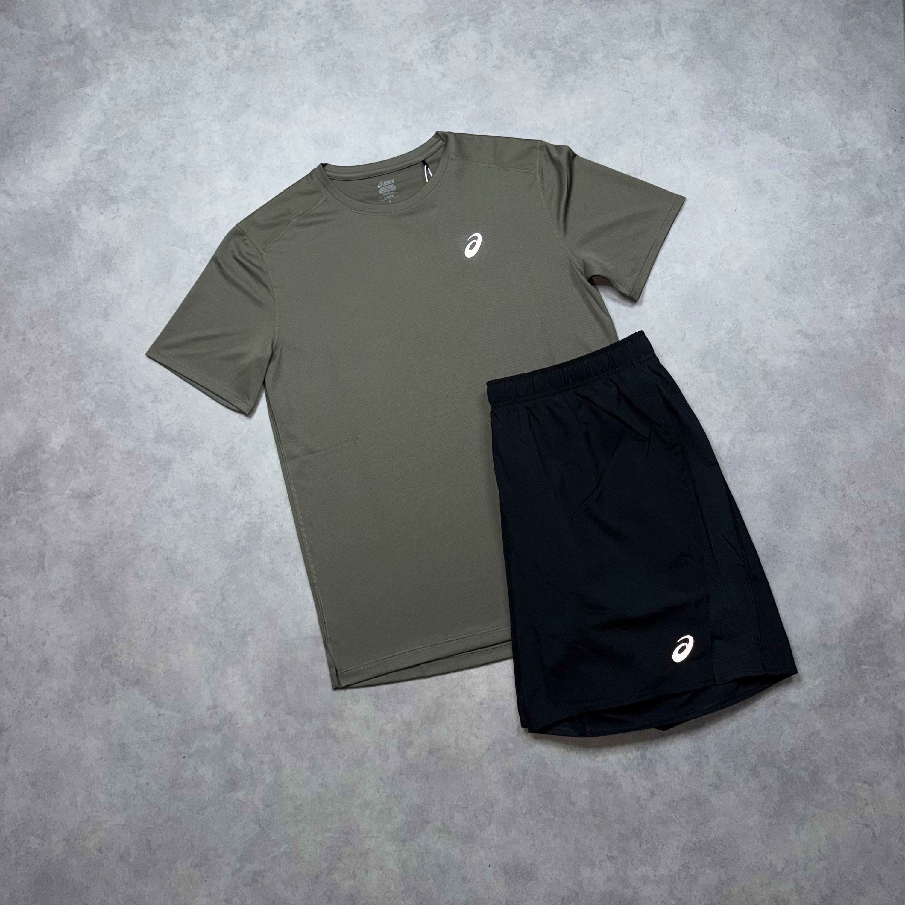 ASICS CORE SHORTS SET 'MANTEL GREEN'