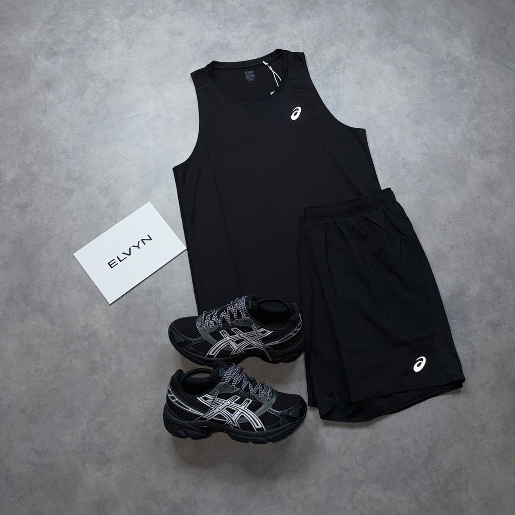 ASICS CORE MEN'S VEST SHORT SET 'BLACK'