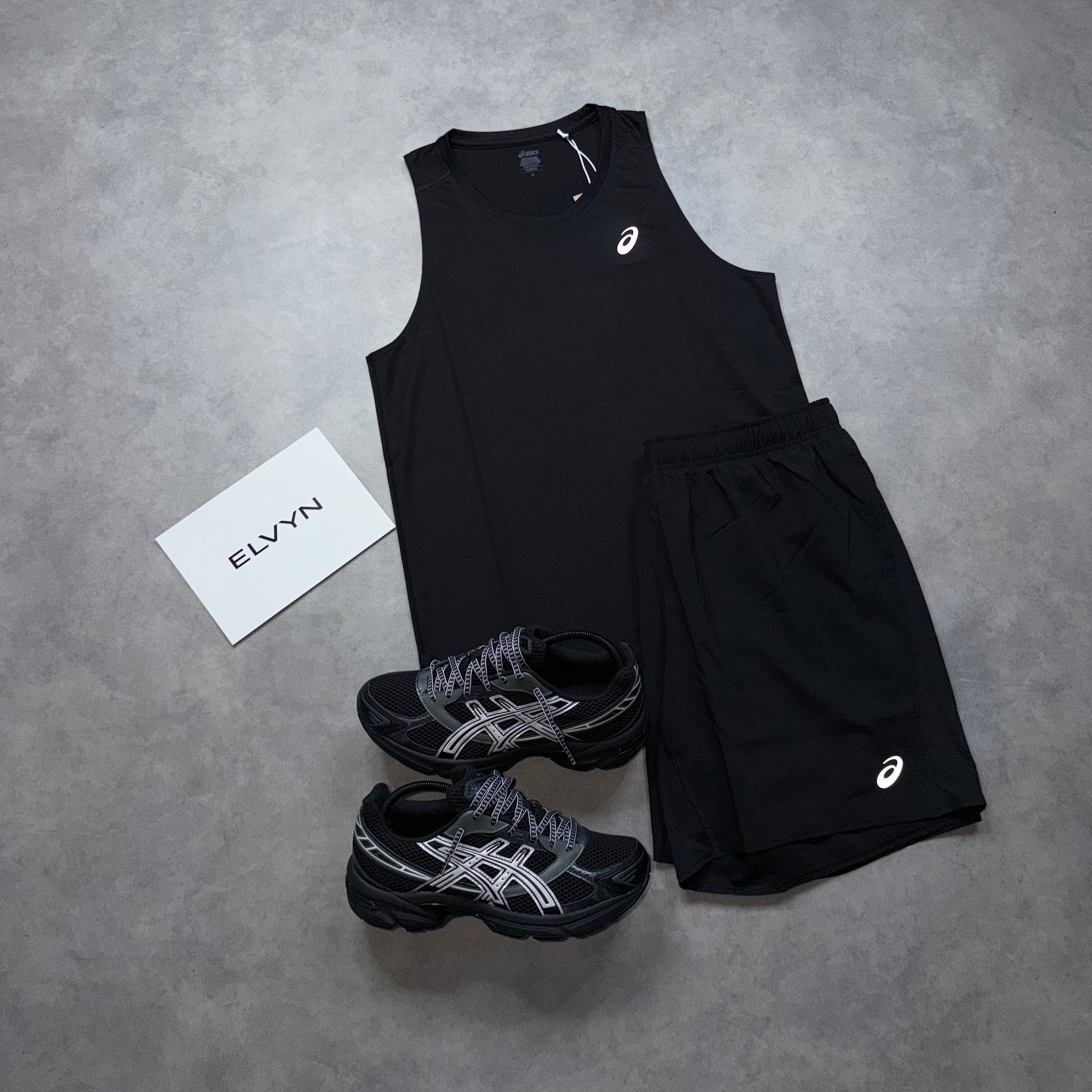 ASICS CORE MEN'S VEST SHORT SET 'BLACK'