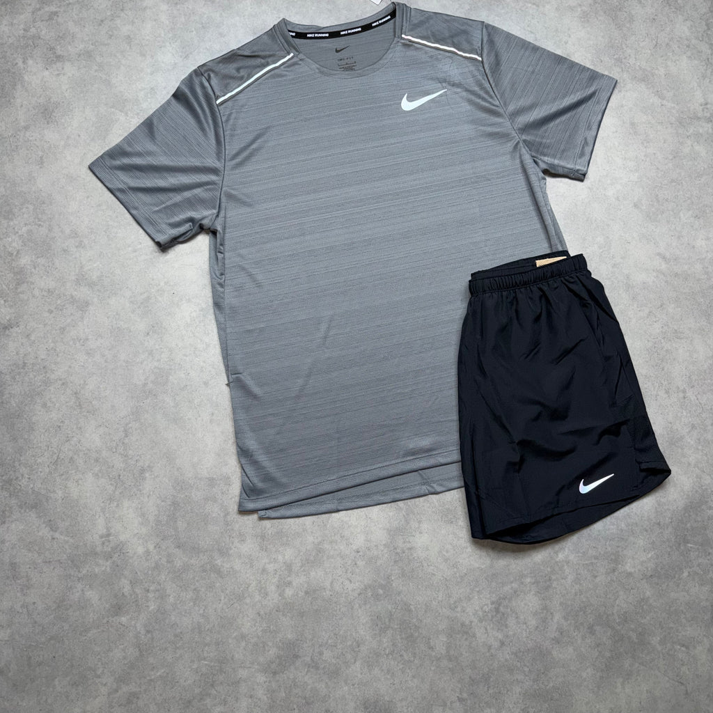 NIKE MILER 1.0 SHORT SET ‘GREY, BLACK’