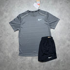 NIKE MILER 1.0 SHORT SET ‘GREY, BLACK’