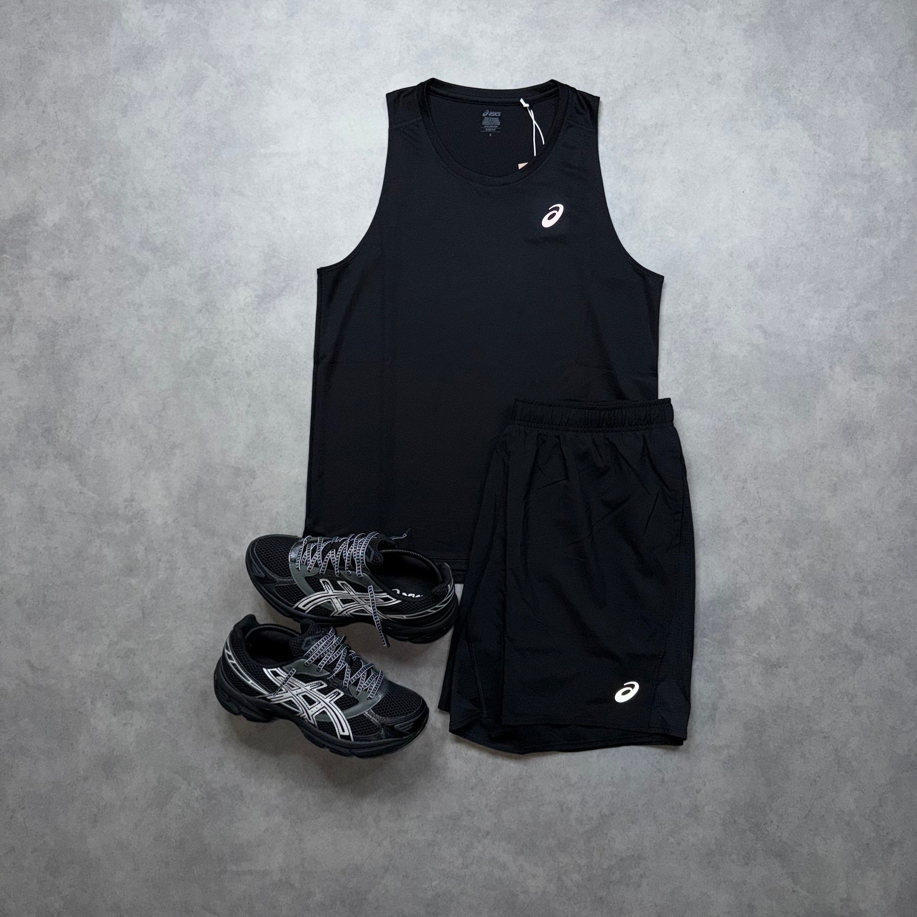 ASICS CORE MEN'S VEST SHORT SET 'BLACK'