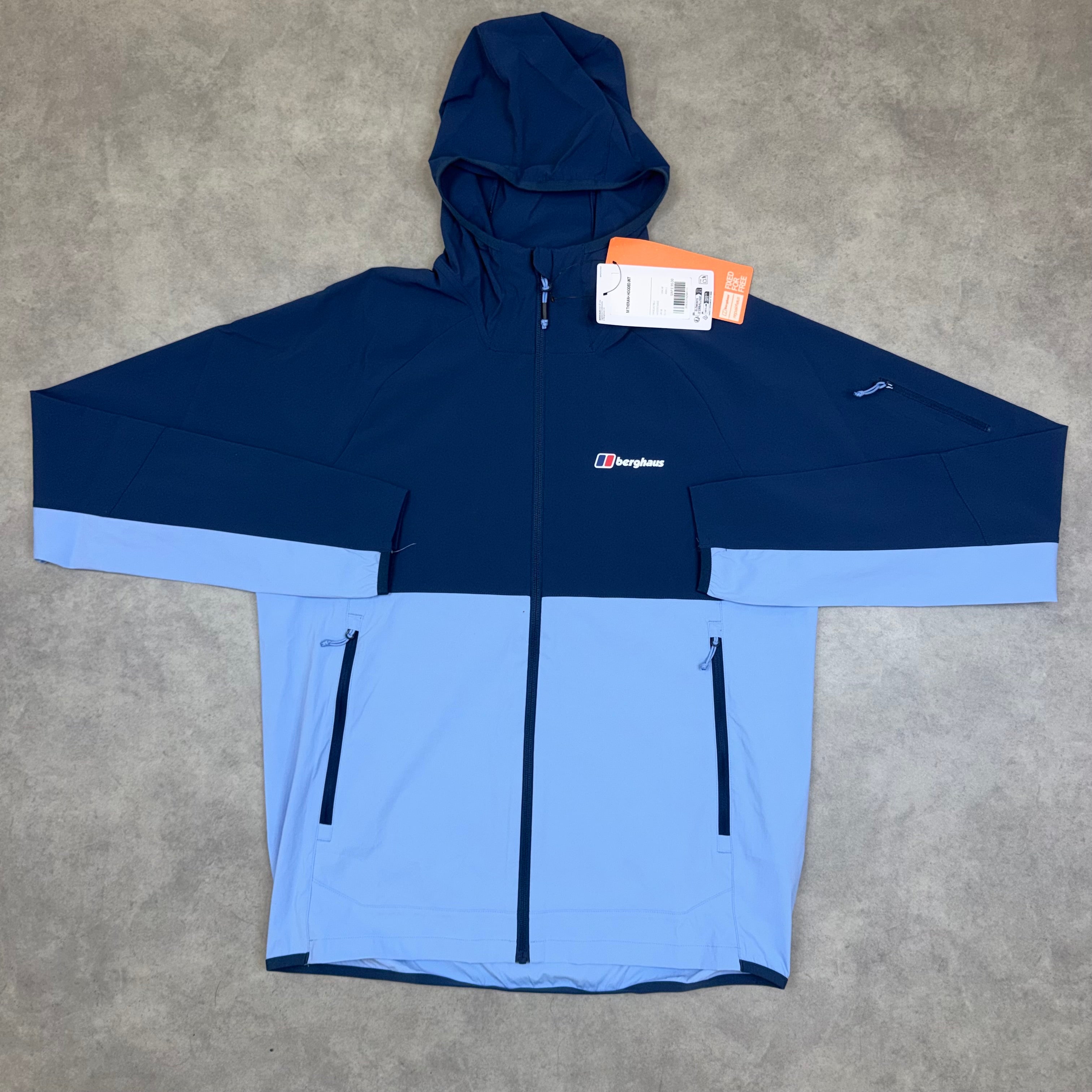 BERGHAUS THERAN PLUS FULL ZIP HOODIE 'NAVY BLUE'
