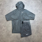 NIKE ESSENTIAL RUNNING JACKET SHORT SET 'GREY'