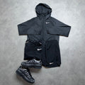 NIKE ESSENTIAL RUNNING JACKET 3 PIECE SET 'BLACK'