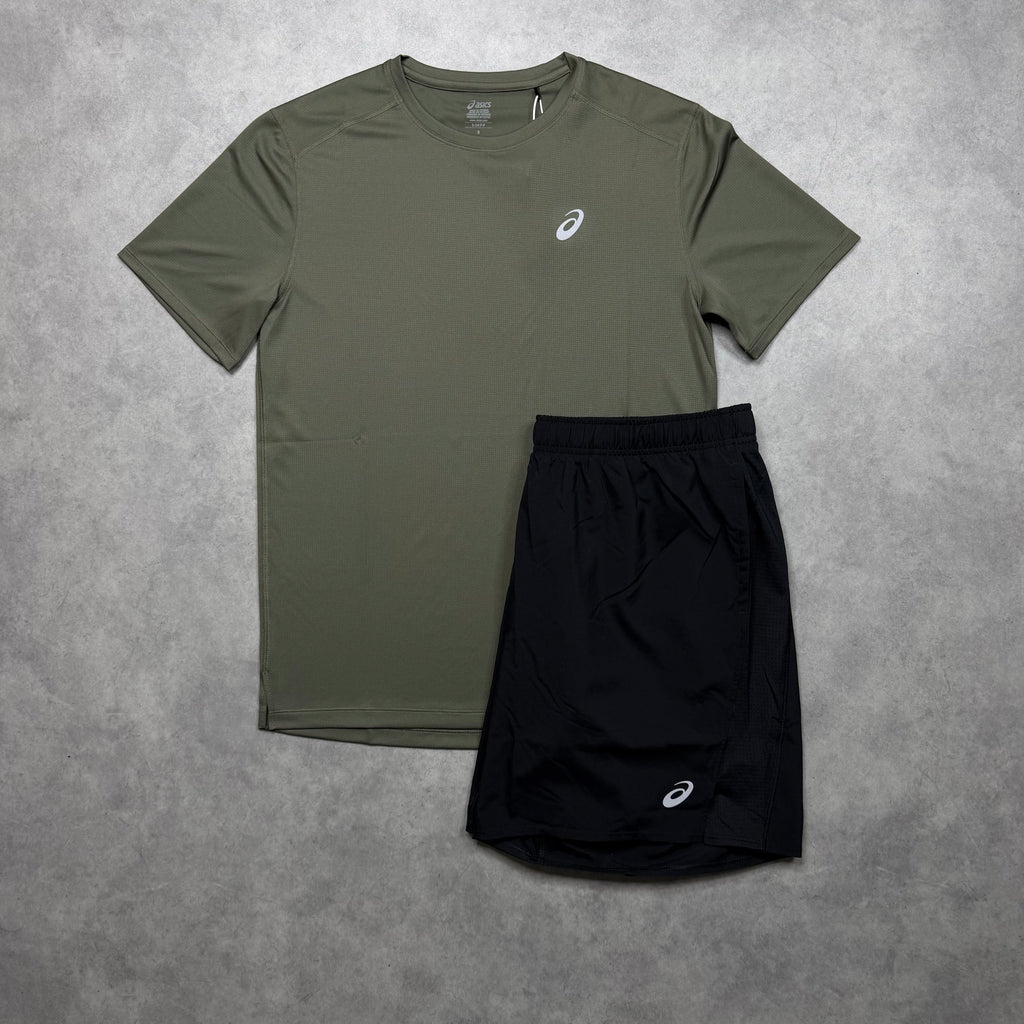 ASICS CORE SHORTS SET 'MANTEL GREEN'