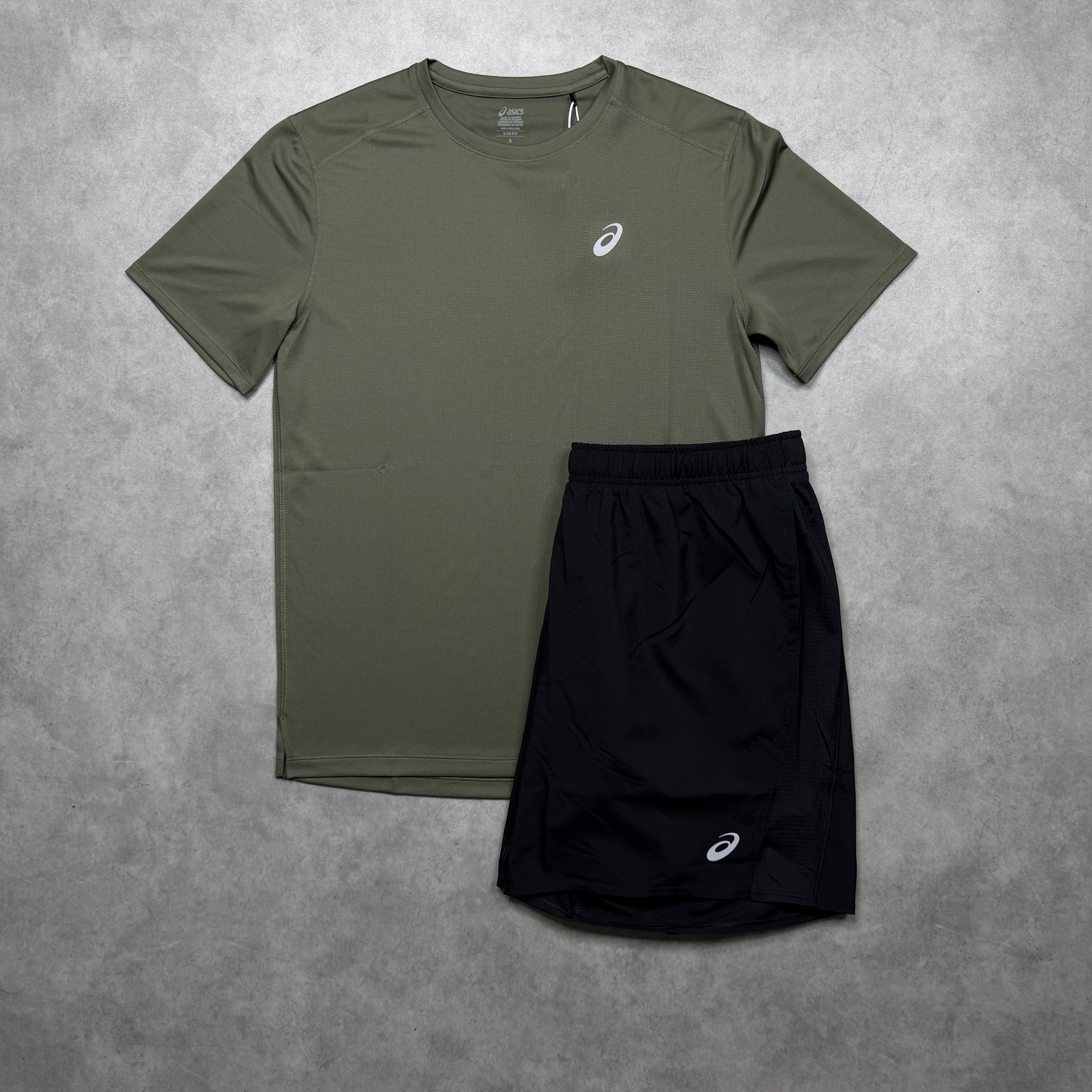 ASICS CORE SHORTS SET 'MANTEL GREEN'