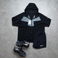 NIKE MILER 2.0 JACKET SHORT SET 'BLACK,GREY'