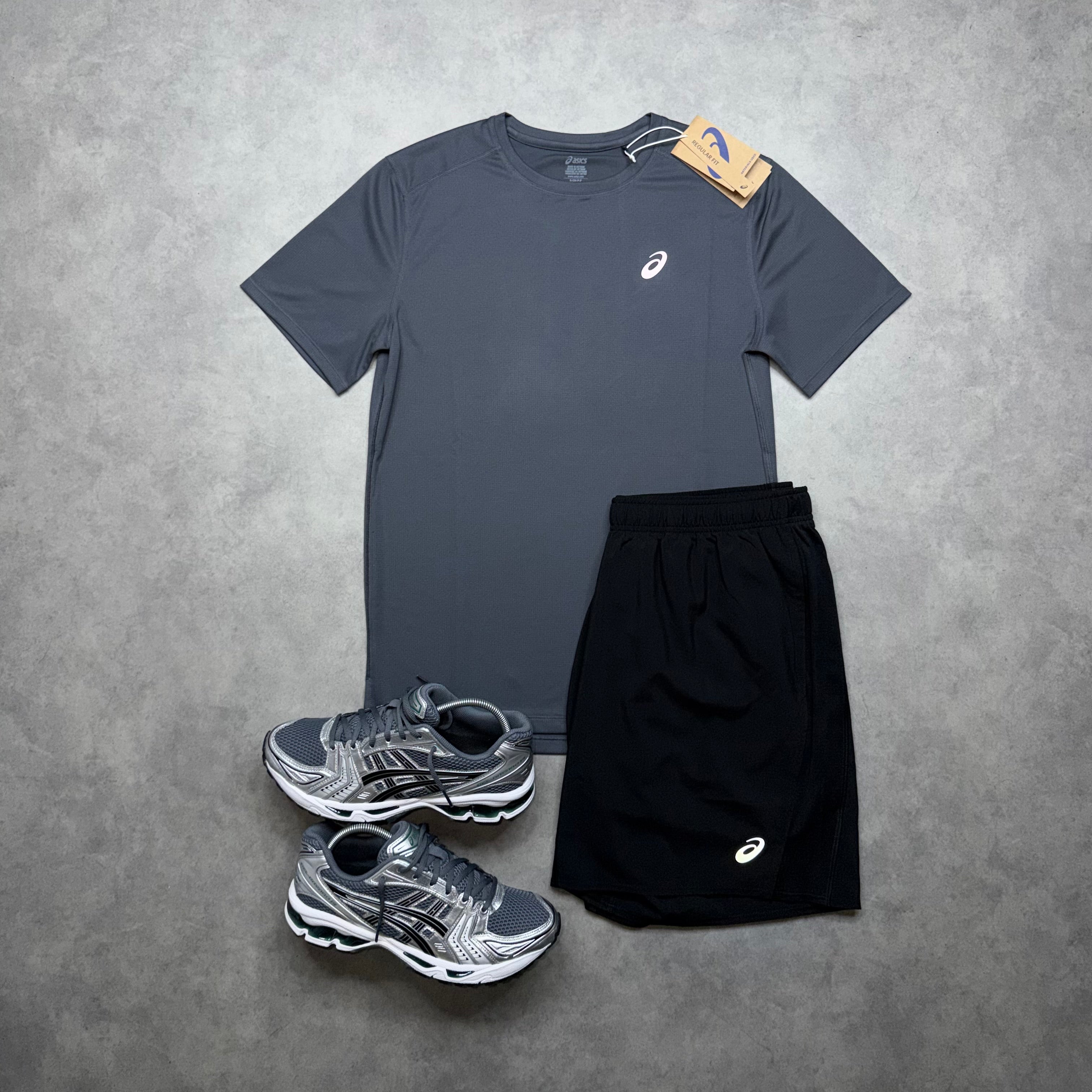 ASICS CORE SHORT SET 'GREY BLACK'