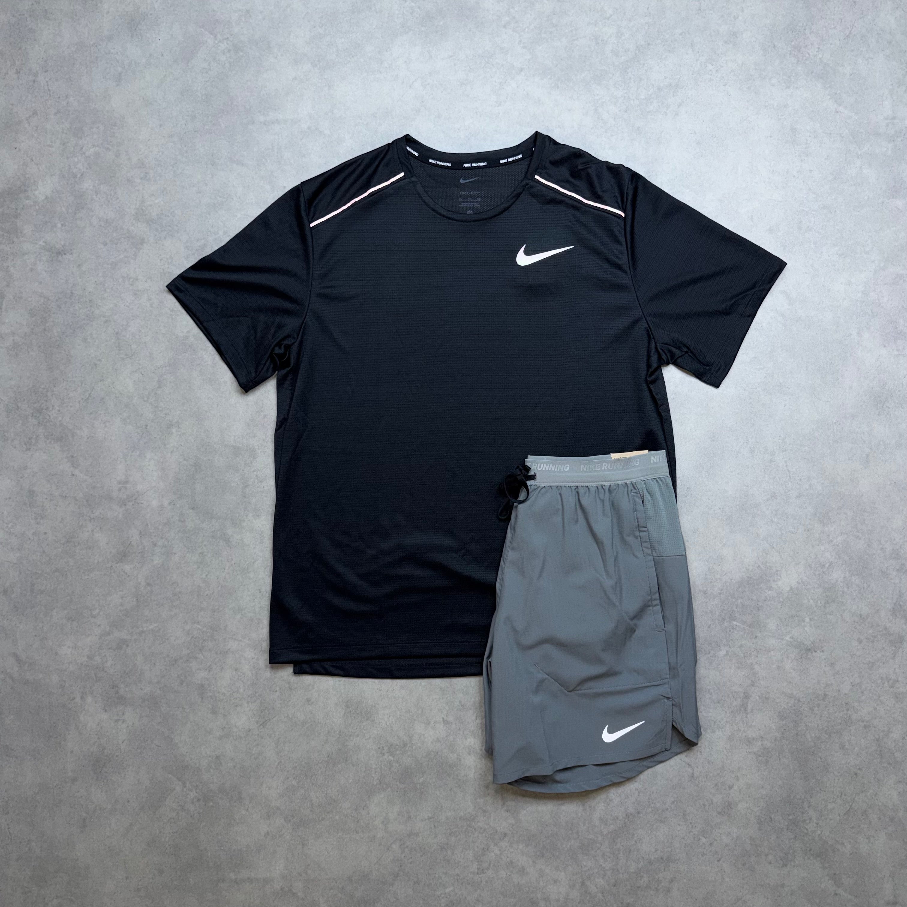 NIKE MILER 1.0 SHORT SET ‘BLACK, GREY’