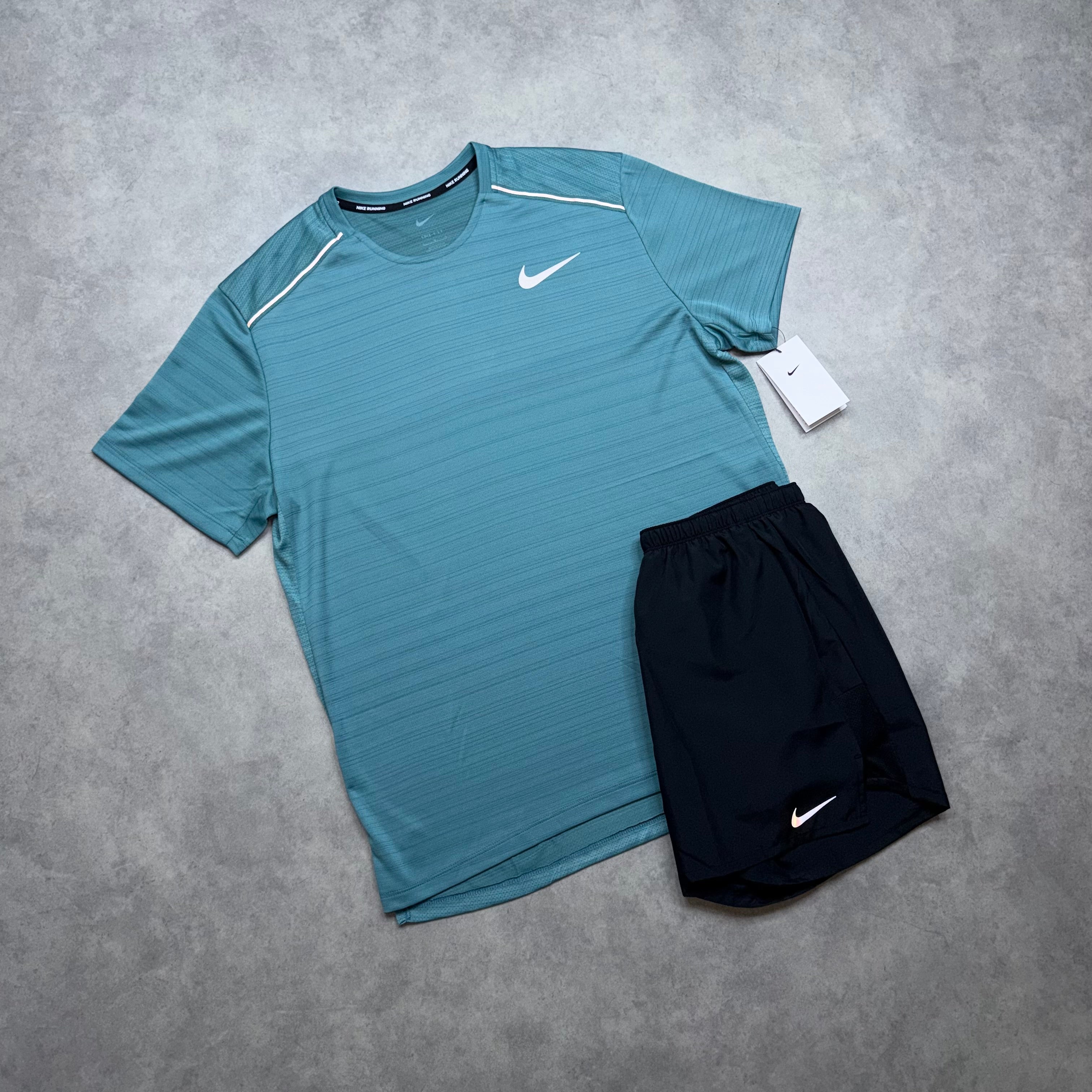 NIKE MILER 1.0 SHORT SET 'MINERAL TEAL'