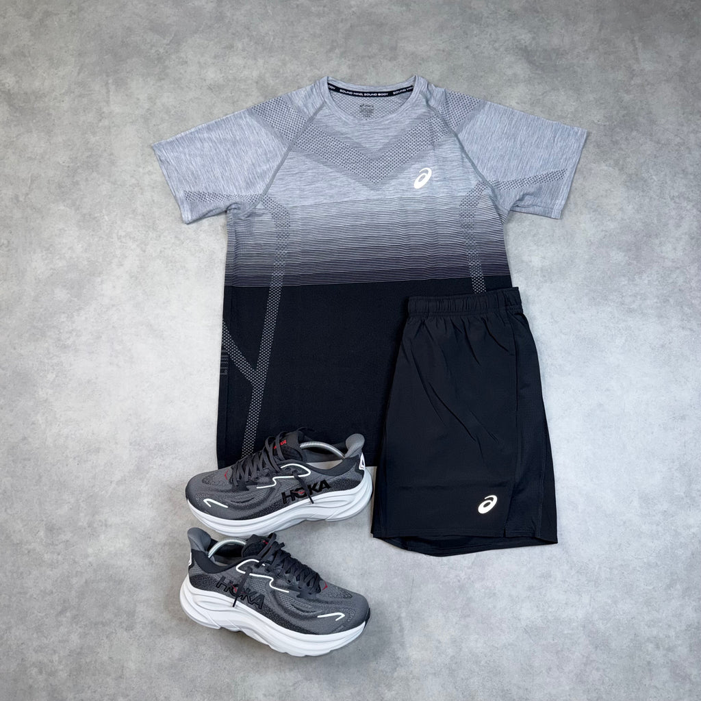ASICS SEAMLESS SHORT SET 'BLACK GREY'