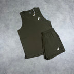 ASICS CORE MEN'S VEST SHORT SET 'BROWN STONE'