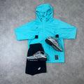 ASICS SPIRAL WINDRUNNER SHORT SET 'AQUA'