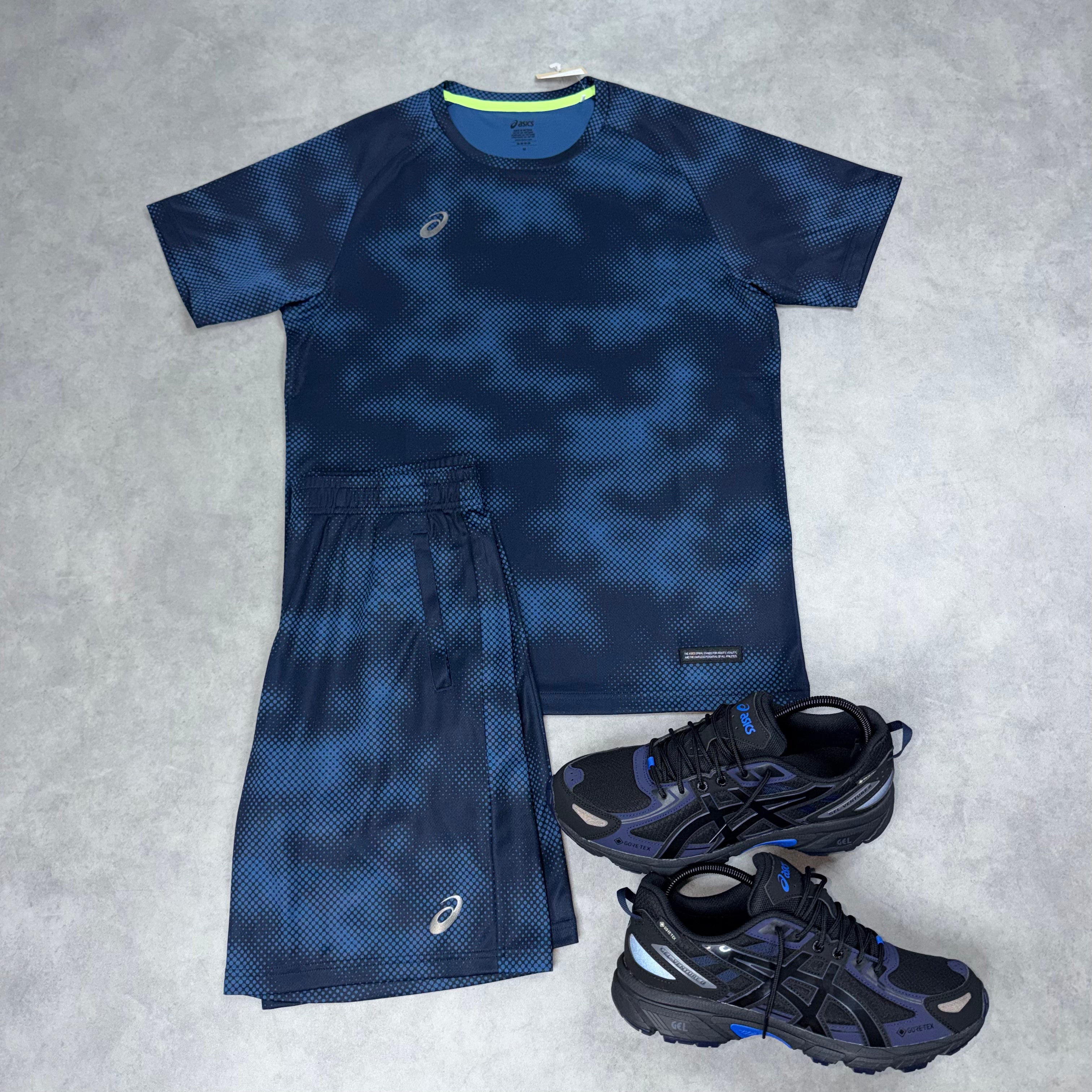 ASICS DISTORTED SHORT SET 'BLUE'
