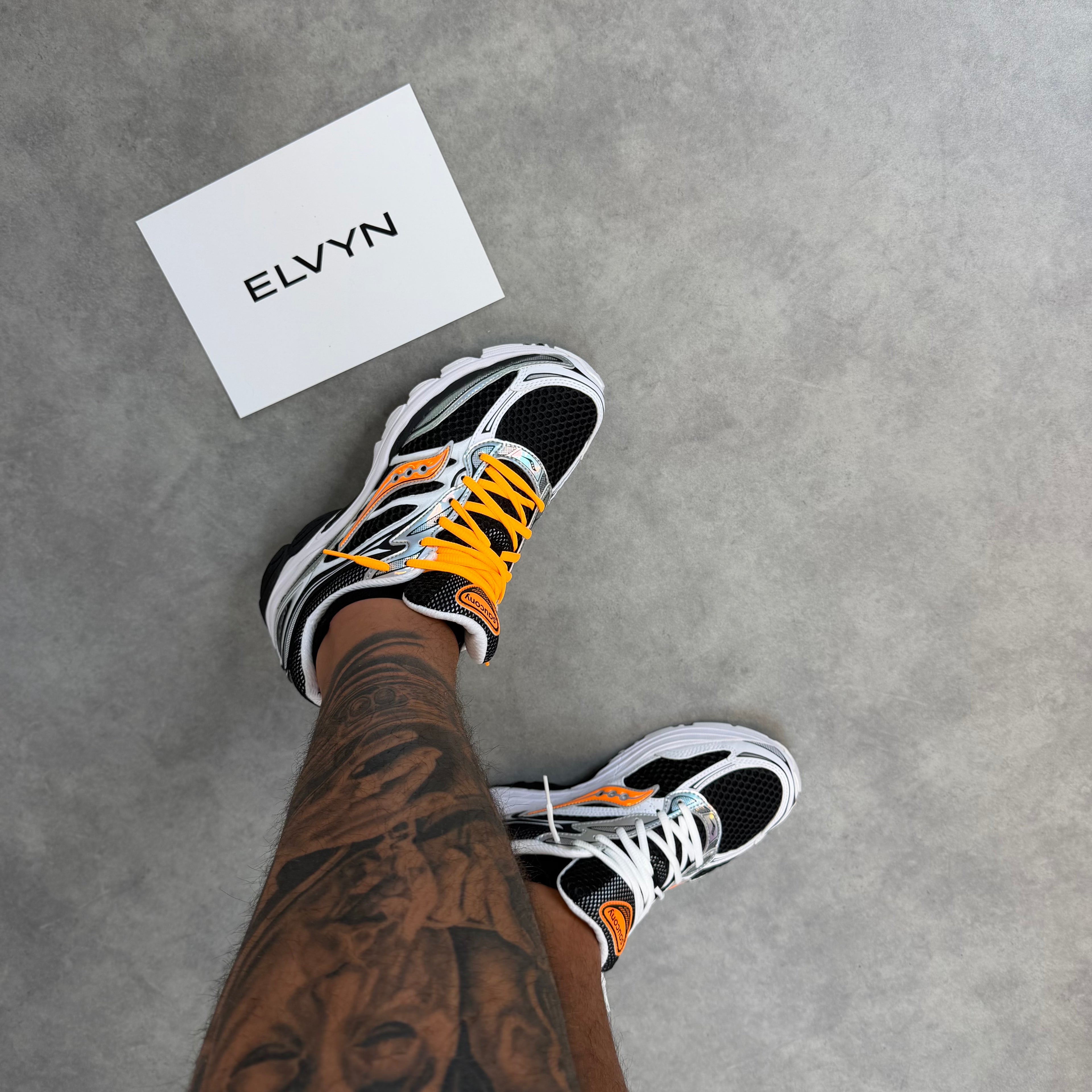 SAUCONY PROGRID OMNI 9 SPEED SHADES 'WHITE BLACK ORANGE'