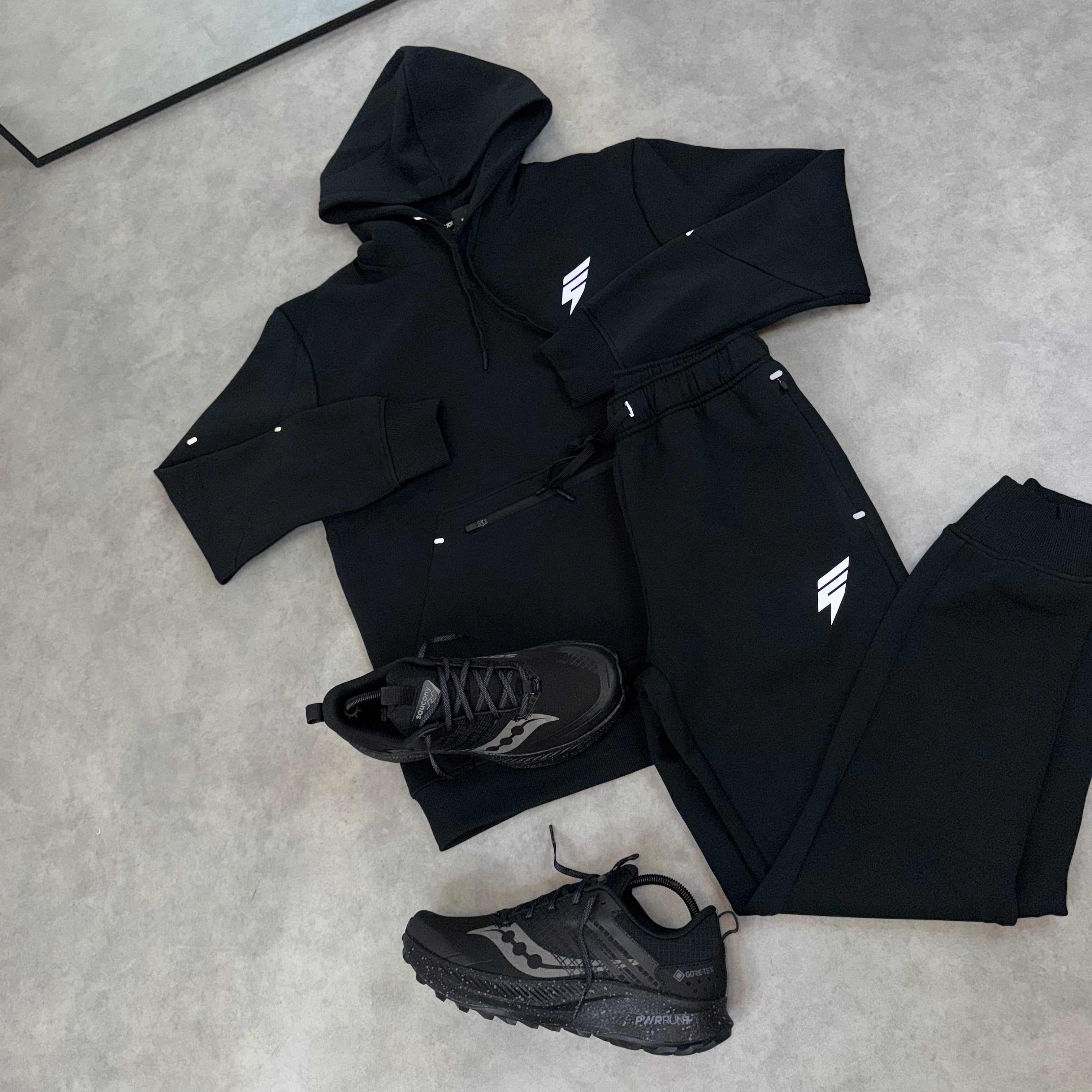 ELUDE HYPER FLEECE TRACKSUIT SET 'BLACK'